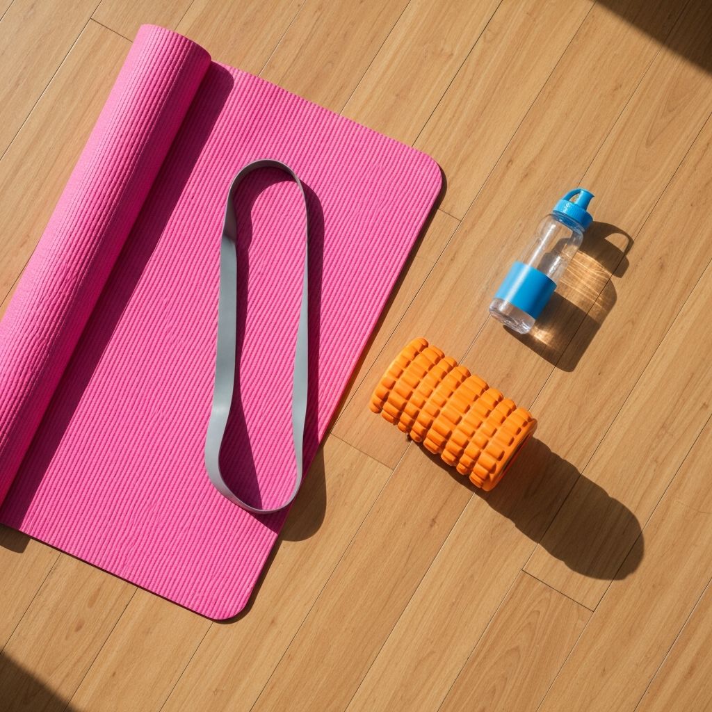 Exercise equipment including yoga mat and resistance bands